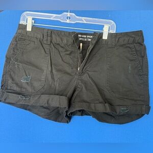 Mossimo Supply Co. Black Mid-Rise Distressed Women's Shorts